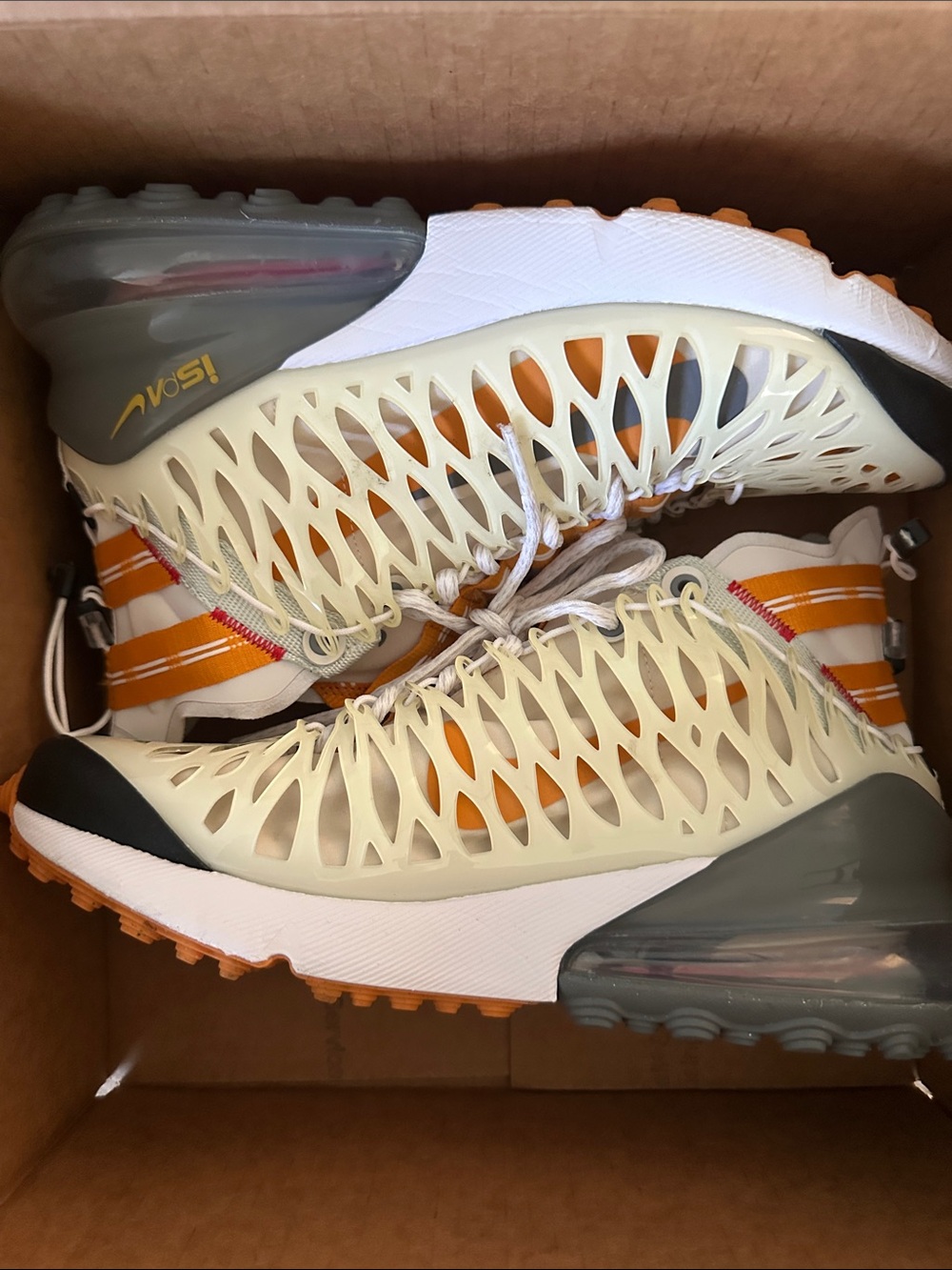 Nike Men's Sneakers Cream Orange White Gray